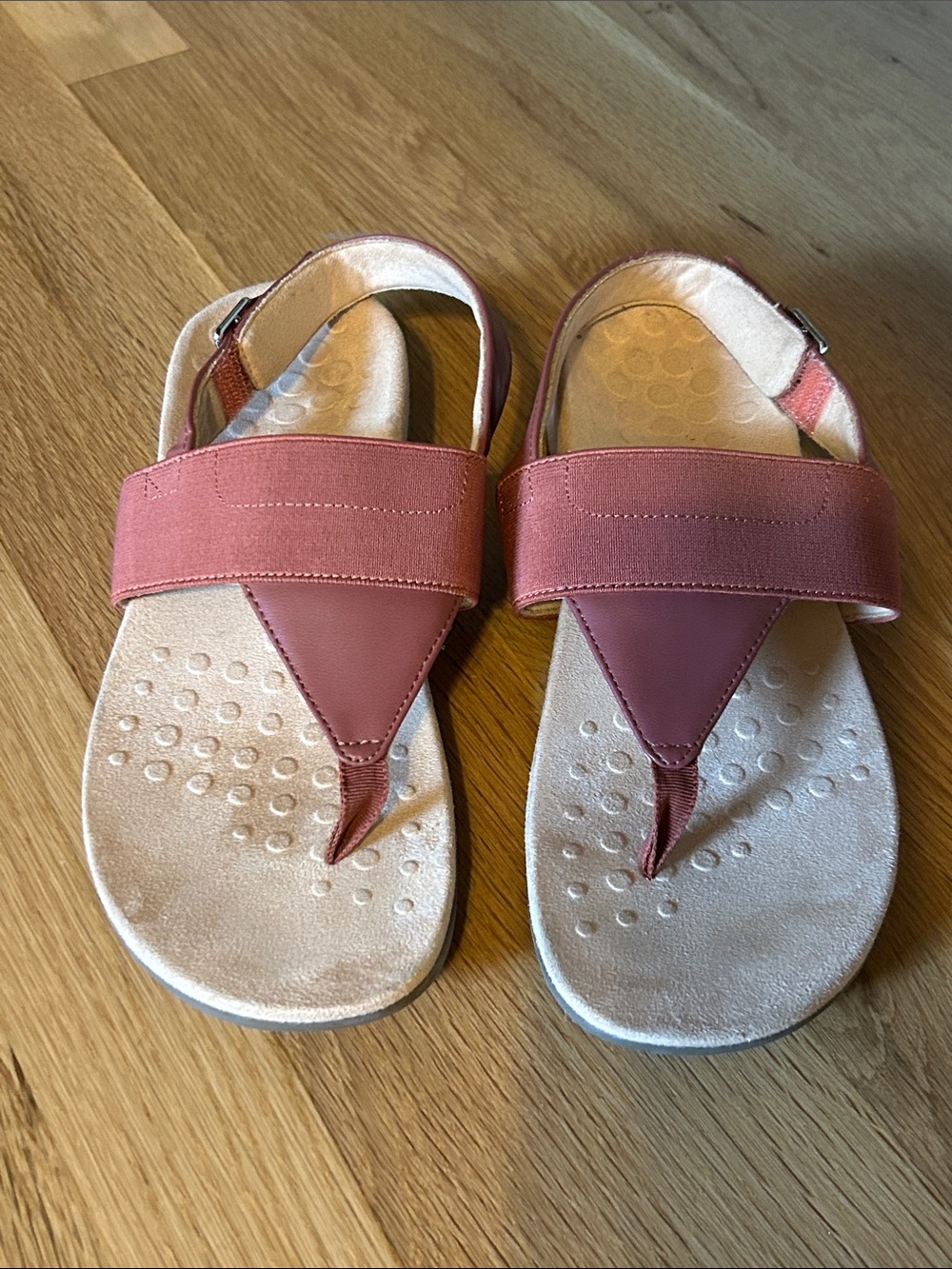 Vionic Leather Adjustable T-Strap Sandals - Danita 8.5 Womens - Picture 4 of 10